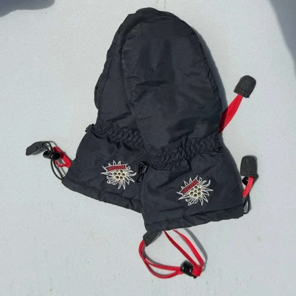 Marmot Women's Black Sz Small Nylon and Leather Ski Snow‎ Mitten Set